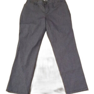 Lee Women’s Gray Career Pants 10P Straight Leg Textured Micro Check Dress Slacks